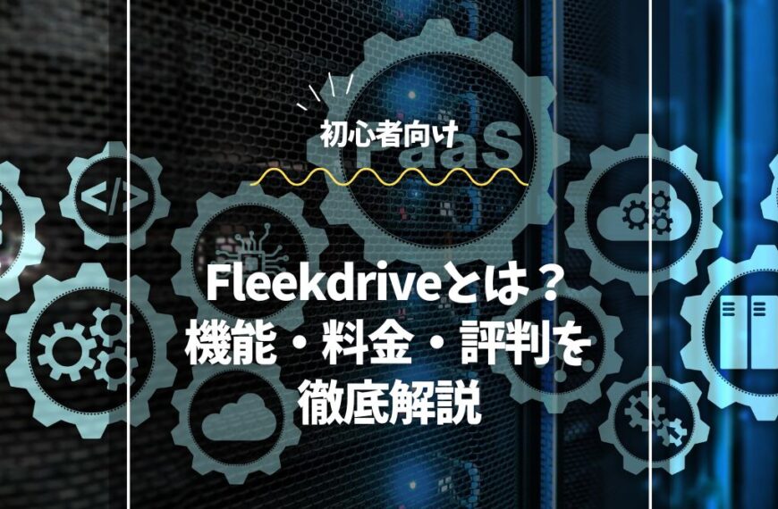 Fleekdriveとは？機能・料金・評判を初心者向けに徹底解説